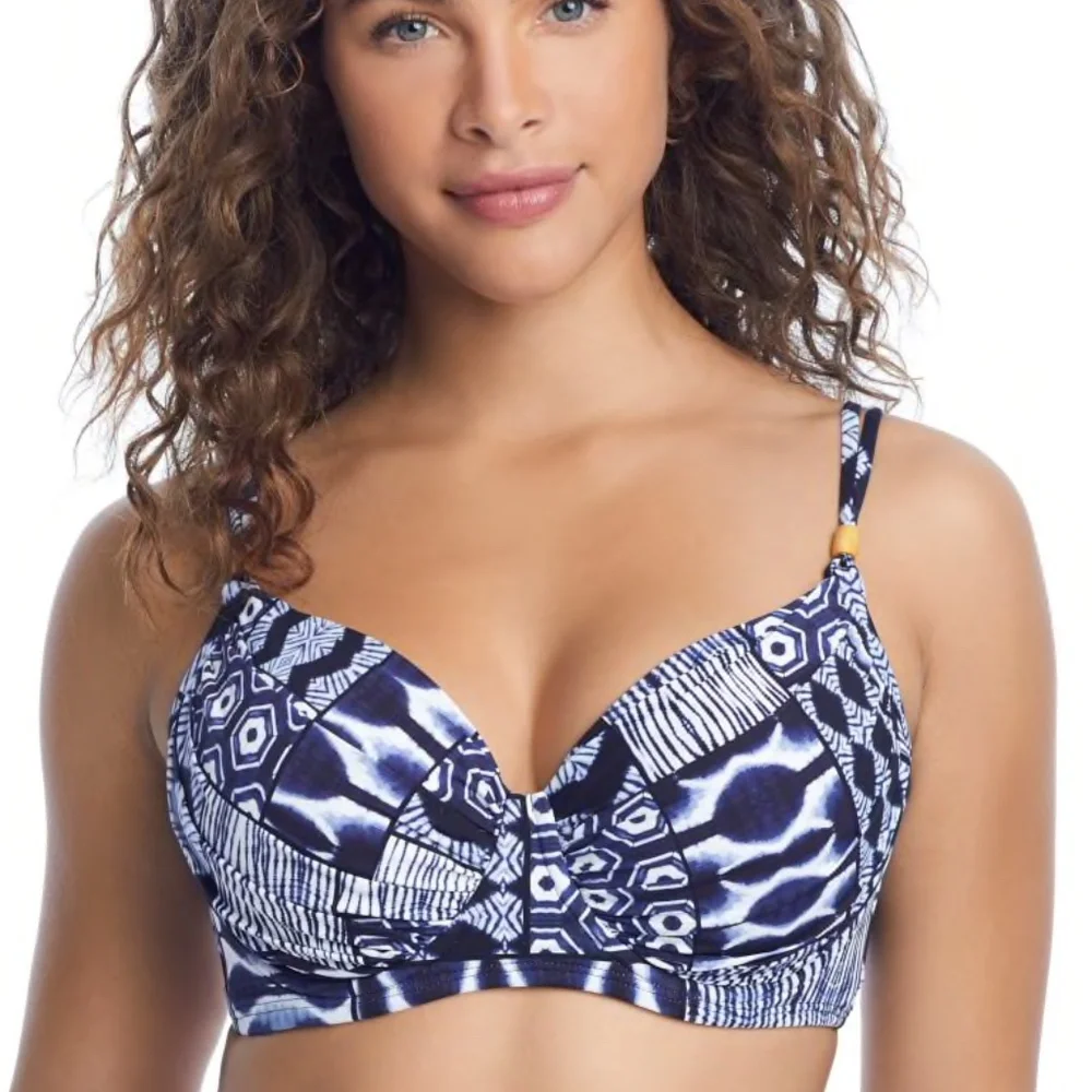 Blue Patterned Bikini Set-underwire - Picture 3 of 14